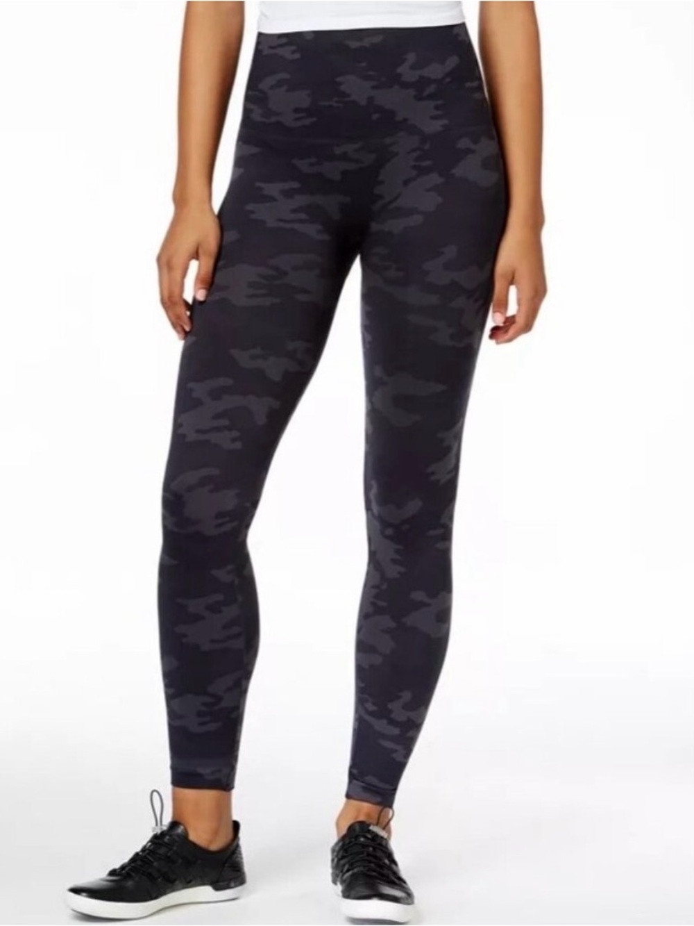 SPANX Gray and Black Camo High-Waist Leggings
